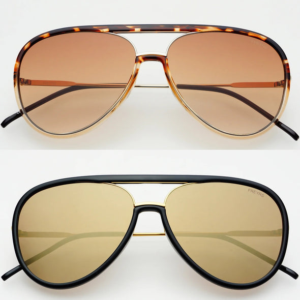 Shay Sunglasses In Tortoise Or Black/Gold Mirror