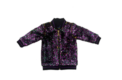 Sequin Jacket Purple, Green, and Gold Infant Confetti