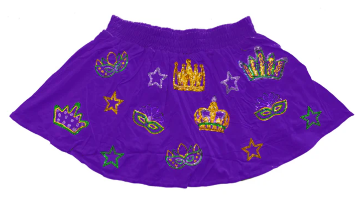 Mardi Gras Creations Youth Metallic Skort - Gold main image 1
