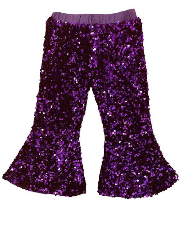 Youth Gogo Sequin Pants In Gold Or Purple