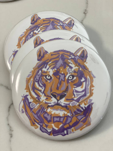 Game Day Buttons Layered Tiger