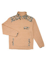 Men's Tan Quarter Zip With Camo Contrast (S-XXL)