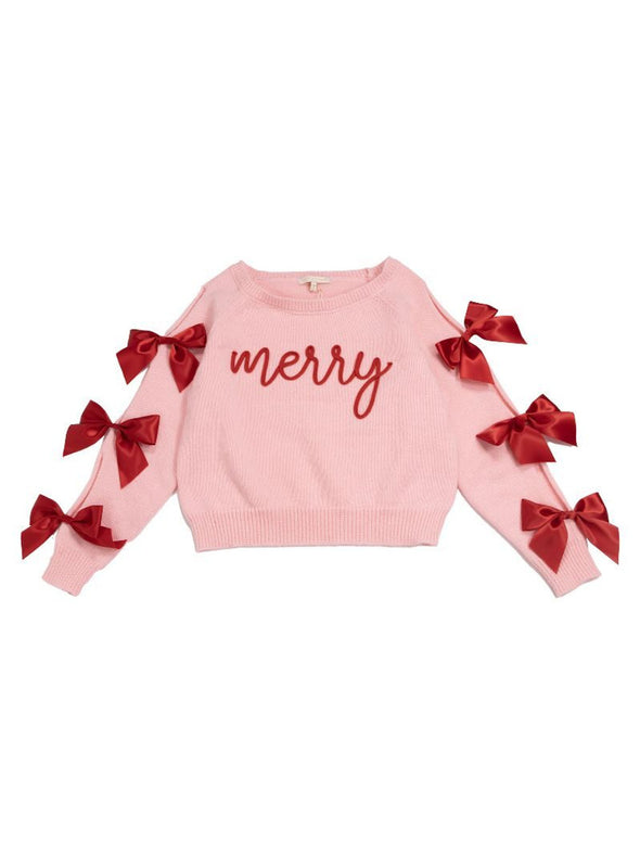 Pink Merry Sweater With Bow Detailing (XS-XXL)