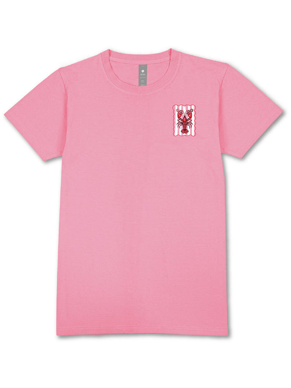 Adult Pink Merry Christmas Yall Lobster Tee (S-XXL)