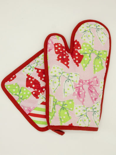 Christmas Bow Kitchen Mitts