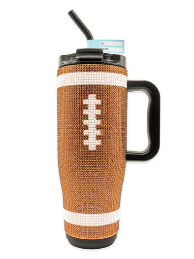 Rhinestone Football 40oz Tumbler