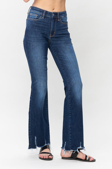 Judy Blue Mid Rise Non Distressed Hem Bootcut