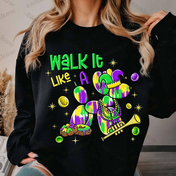 Walk It Like A Dog Shirt Mardi Gras Sweatshirt