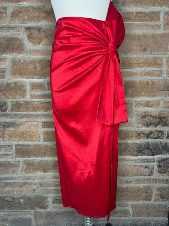 Margot Stretch Midi Skirt With Bow