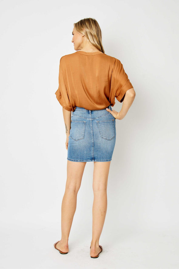 Judy Blue HW Tummy Control Denim Skirt