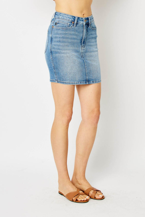 Judy Blue HW Tummy Control Denim Skirt