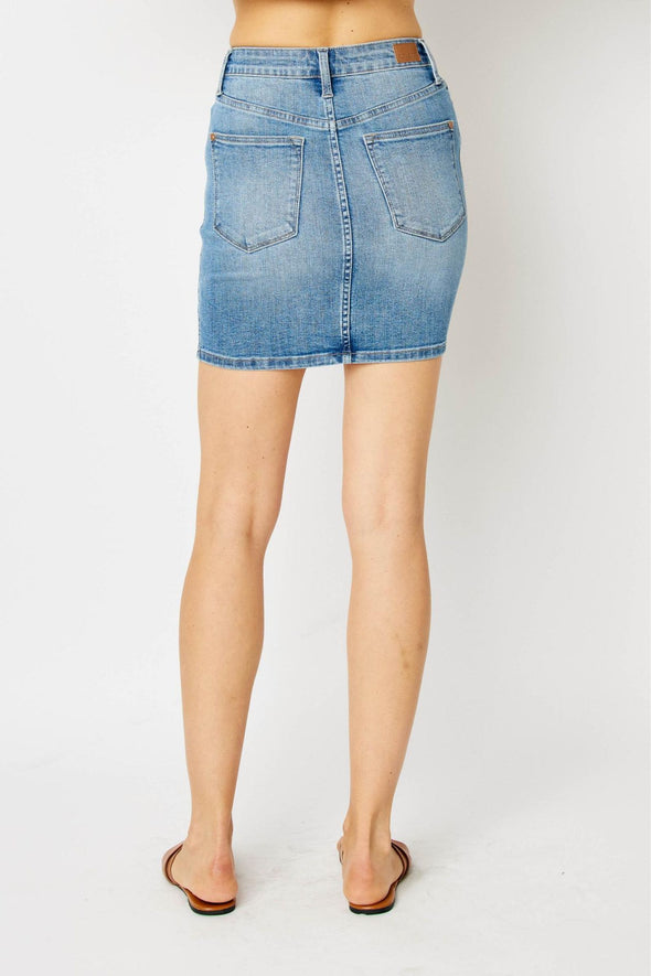 Judy Blue HW Tummy Control Denim Skirt