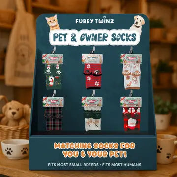 Christmas Pet And Owner Sock Sets in 6 Options