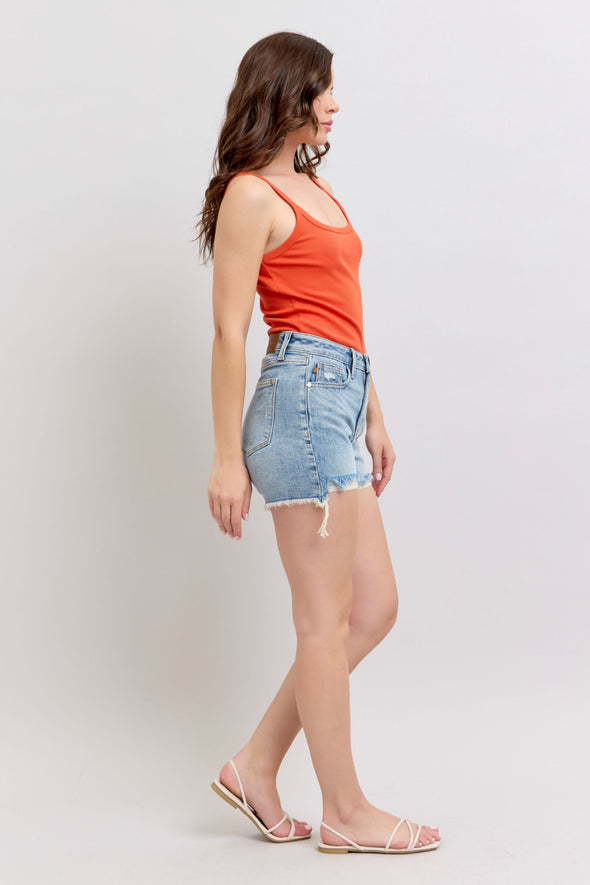 Judy Blue HW Rigid Magic Destroy Cut Off Shorts