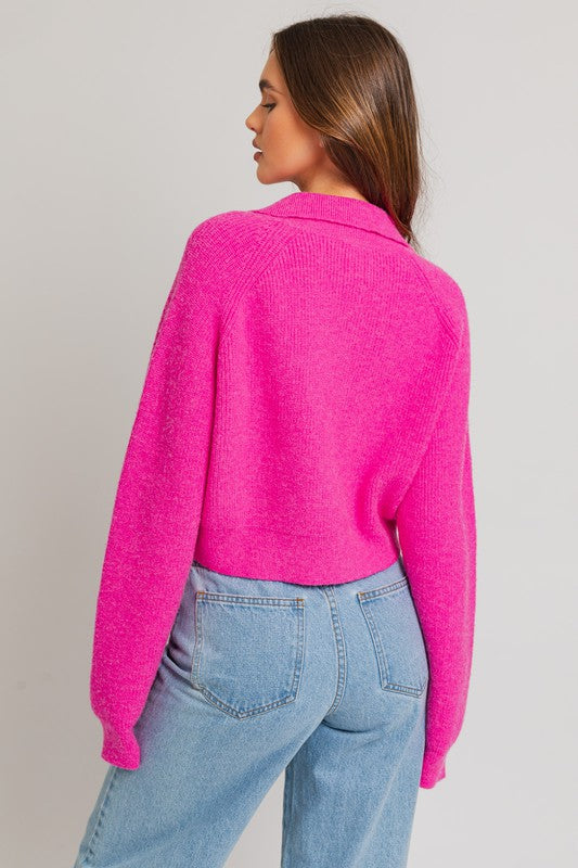 Solid Cozy Ribbed Crop Sweater
