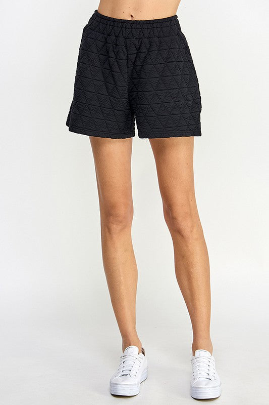 Quilted Shorts In Black Or Blue