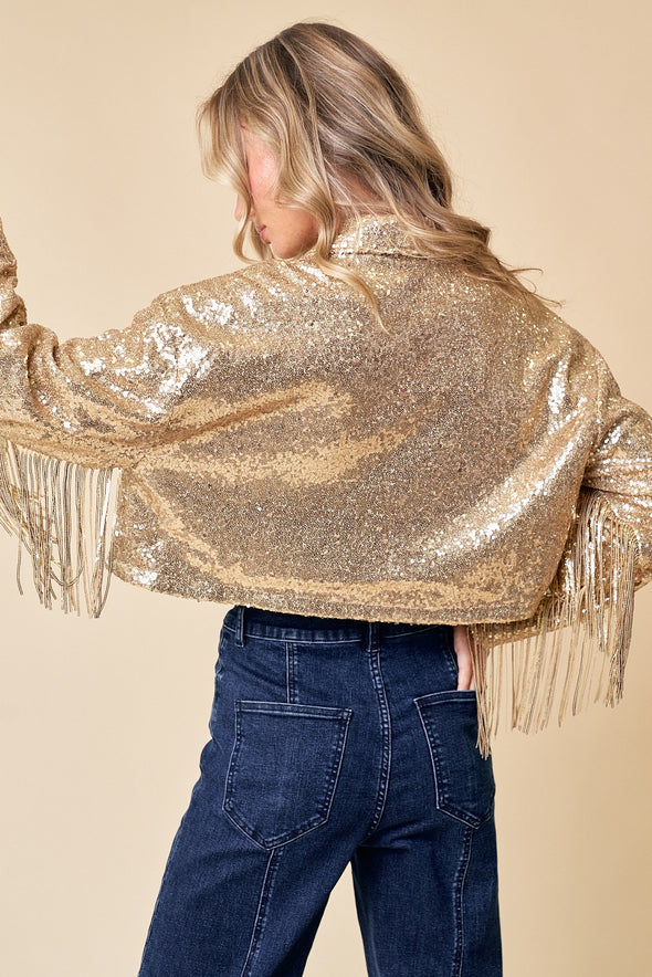 Sequins Fringed Blazer