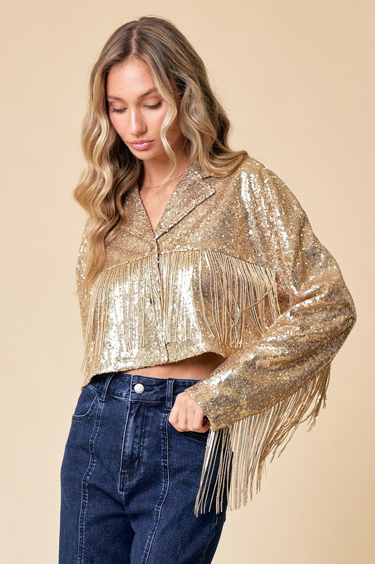 Sequins Fringed Blazer