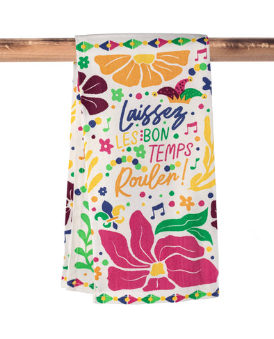 Floral Mardi Gras Hand Towel