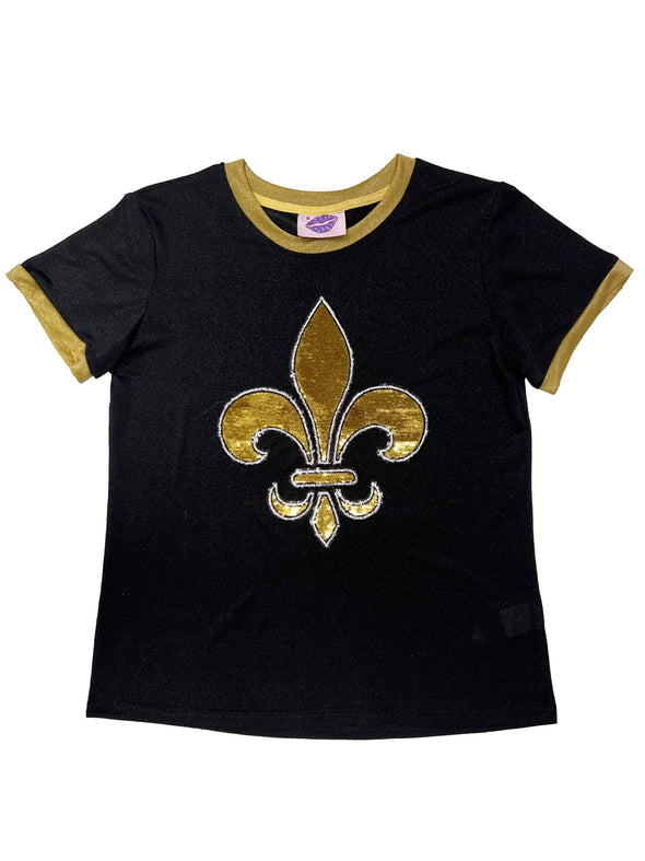 Fleur De Lis Glitter Tee (XS-XXL)