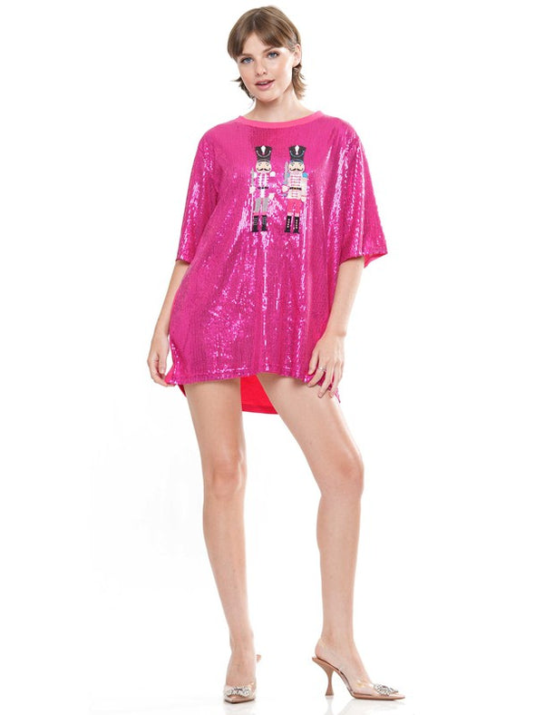 Hot Pink Sequined Nutcracker Dress or Tunic