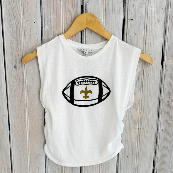 Fleur De Lis Football Ruched Tank