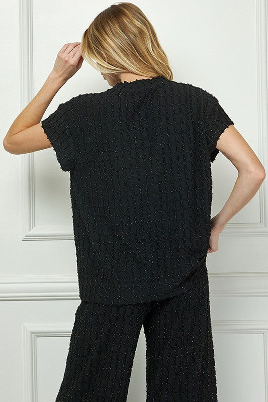 Glitter Textured Top And Cropped Pants S-3XL (SOLD SEPARATELY)