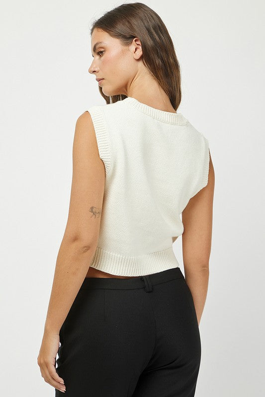 Rhinestone Football Sweater Tank