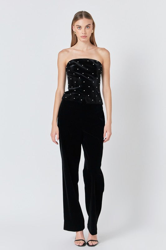 Velvet Rhinestone Bustier