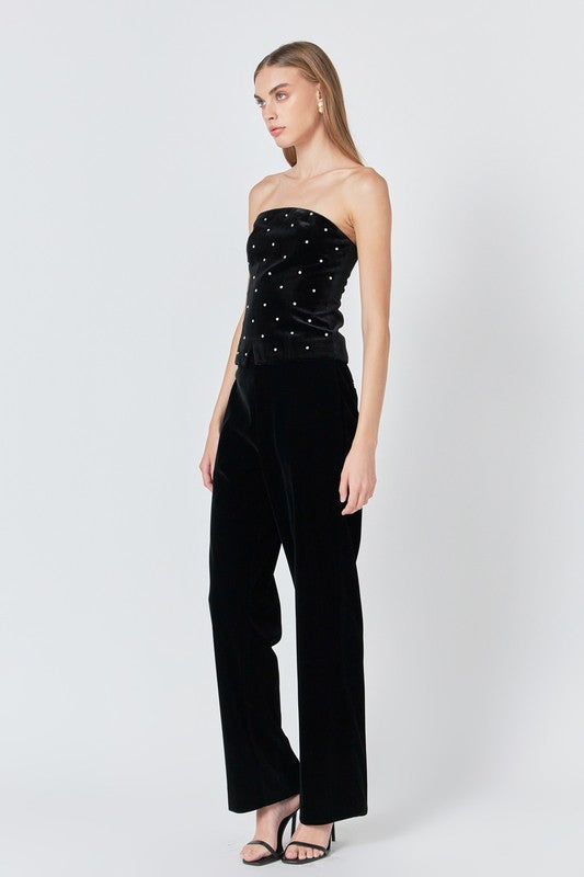 Velvet Rhinestone Bustier