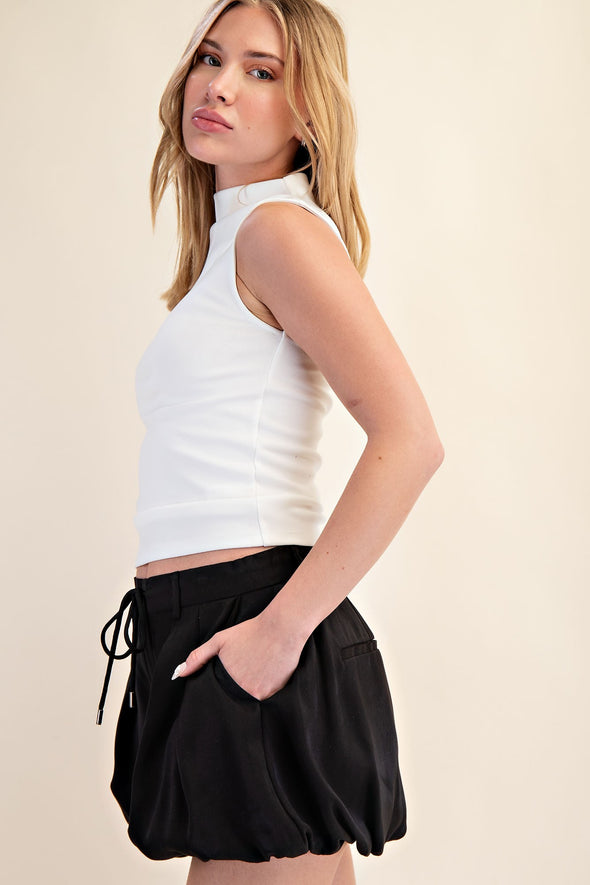Black Bubble Hem Skort
