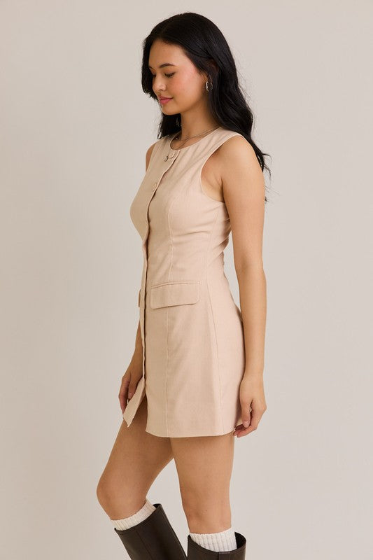 Sleeveless Blazer Dress