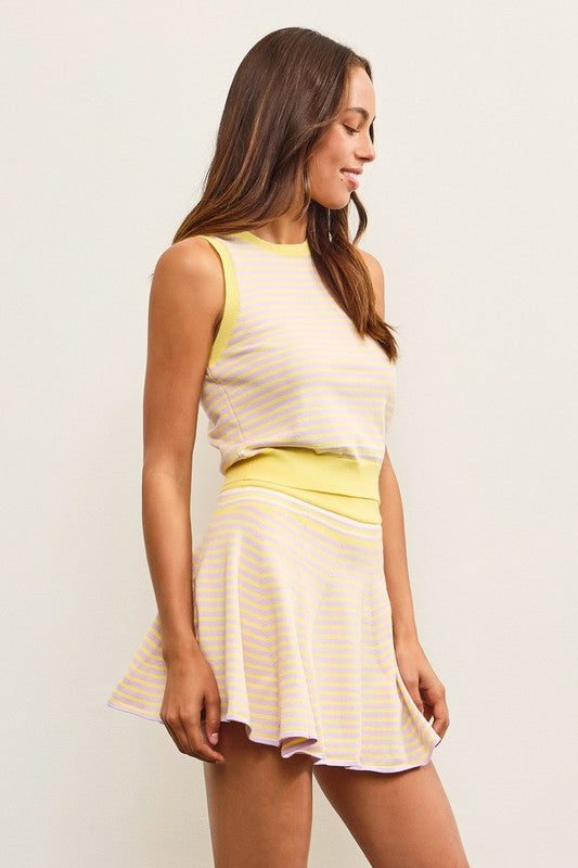 Striped Sweater Top And Flare Skort Set (SOLD SEPARATELY)