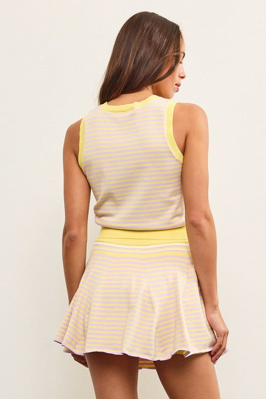 Striped Sweater Top And Flare Skort Set (SOLD SEPARATELY)