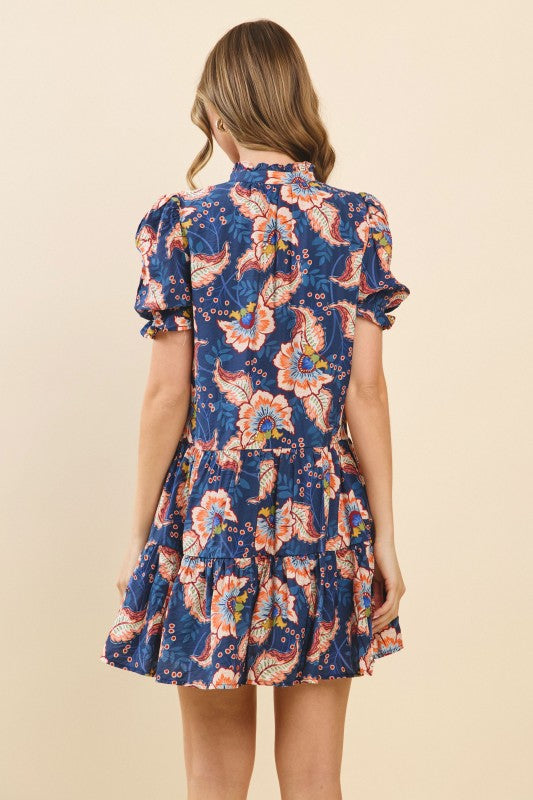 Midnight Bloom Mini Dress