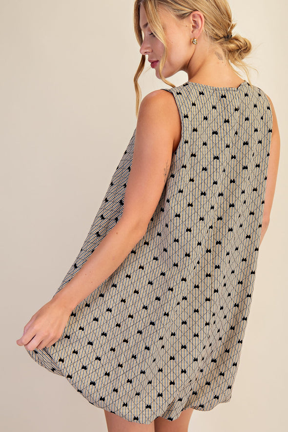 Round Neck Bubble Mini Dress