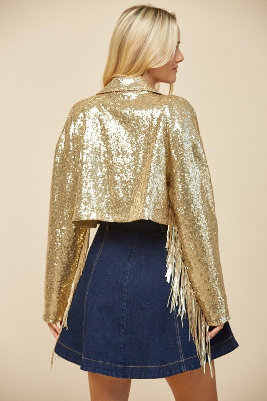 Sequins Fringed Blazer