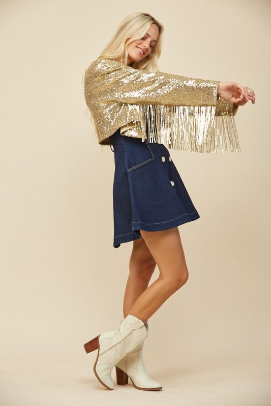 Sequins Fringed Blazer