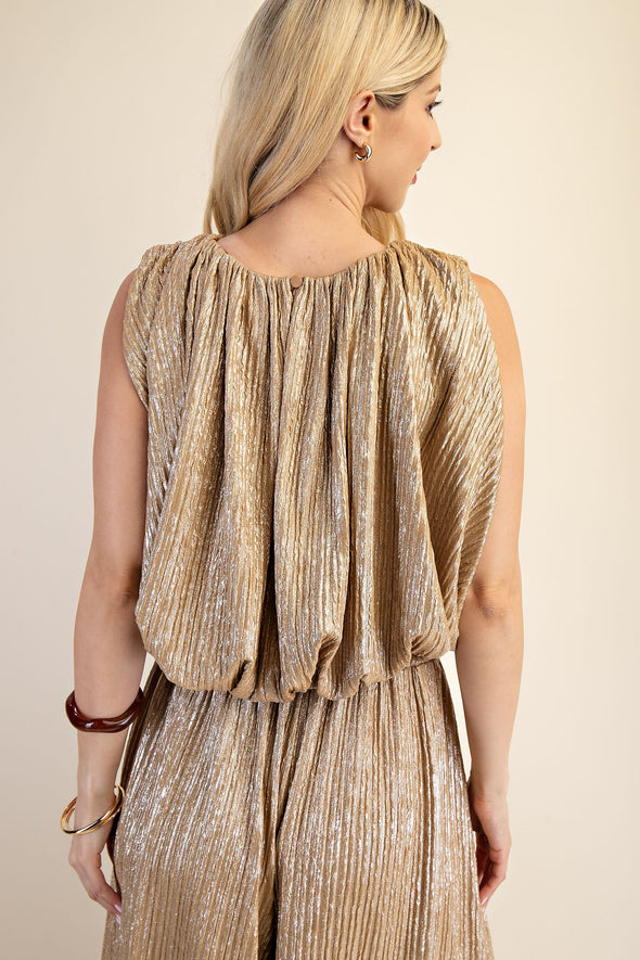 Sleeveless Bubble Hem Top