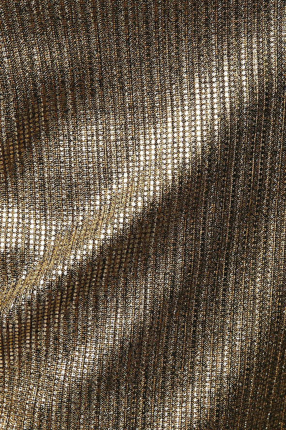 Round Neck Covered Shoulder Glitter Knit Top