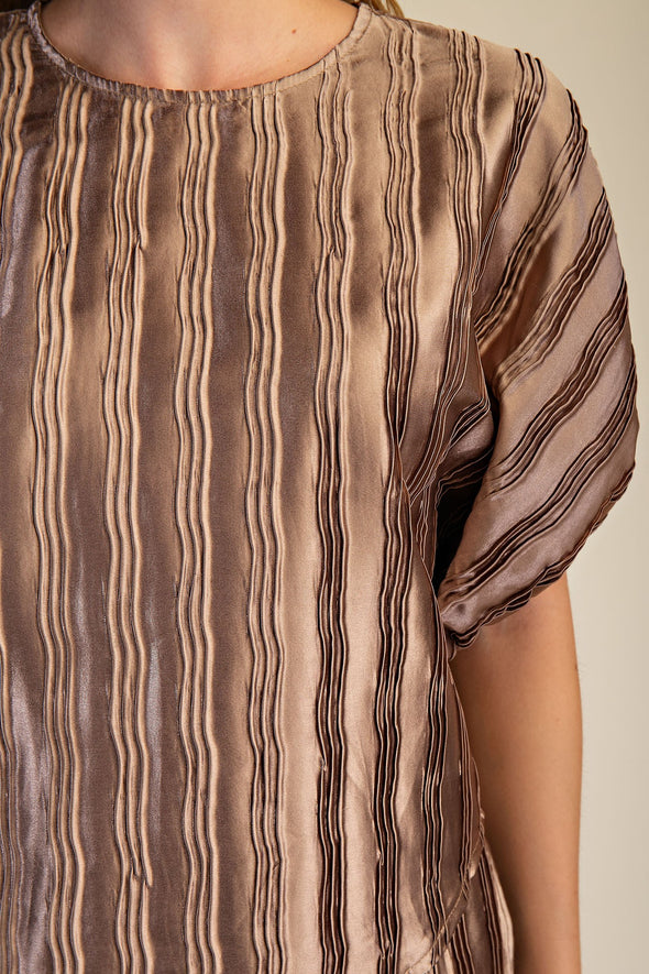 Puff Sleeve Blouse in Black or Taupe