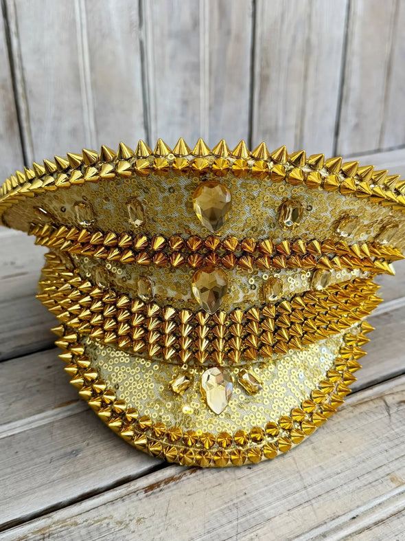 Mardi Gras Conductor Hat In Gold Or Green