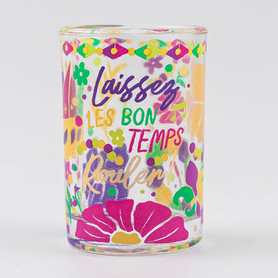 Floral Mardi Gras Shot Glass