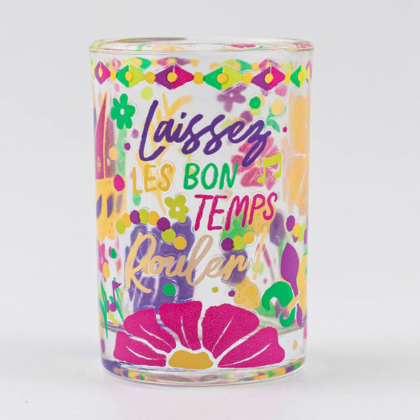 Floral Mardi Gras Shot Glass