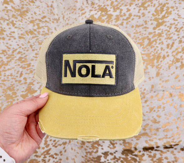 Black And Gold Nola Hat