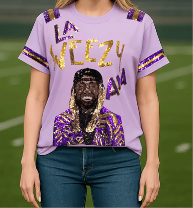 La Weezy Ana Tigers Sequin T-Shirt