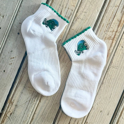 Embroidered Scallop Angry Wave Socks