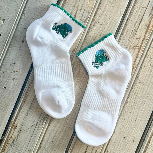 Embroidered Scallop Angry Wave Socks