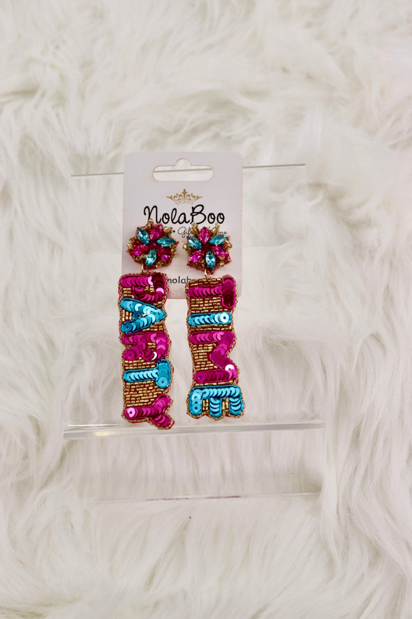 Party Time Sequin Beaded Earrings