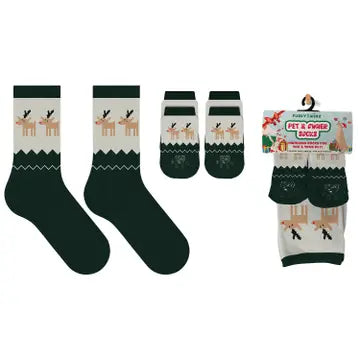 Christmas Pet And Owner Sock Sets in 6 Options